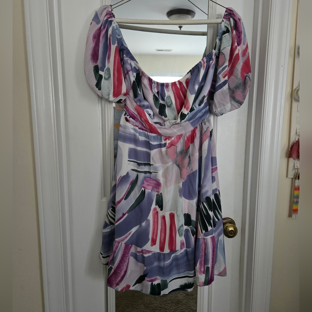 Off shoulder Tie Back Floral Dress